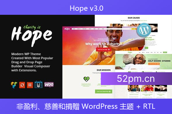 Hope v3.0 – 非盈利、慈善和捐赠 WordPress 主题 + RTL