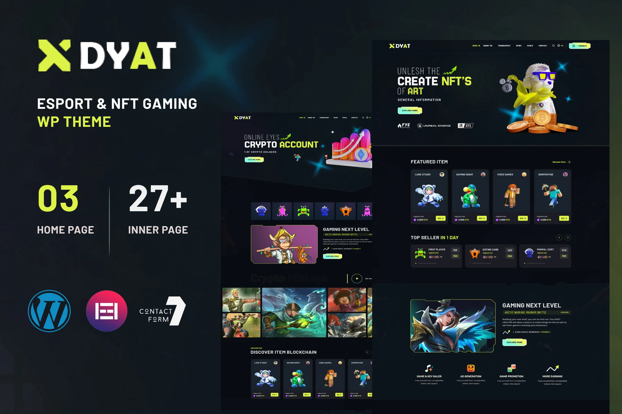 DYAT – 电子竞技和游戏 NFT WordPress 主题