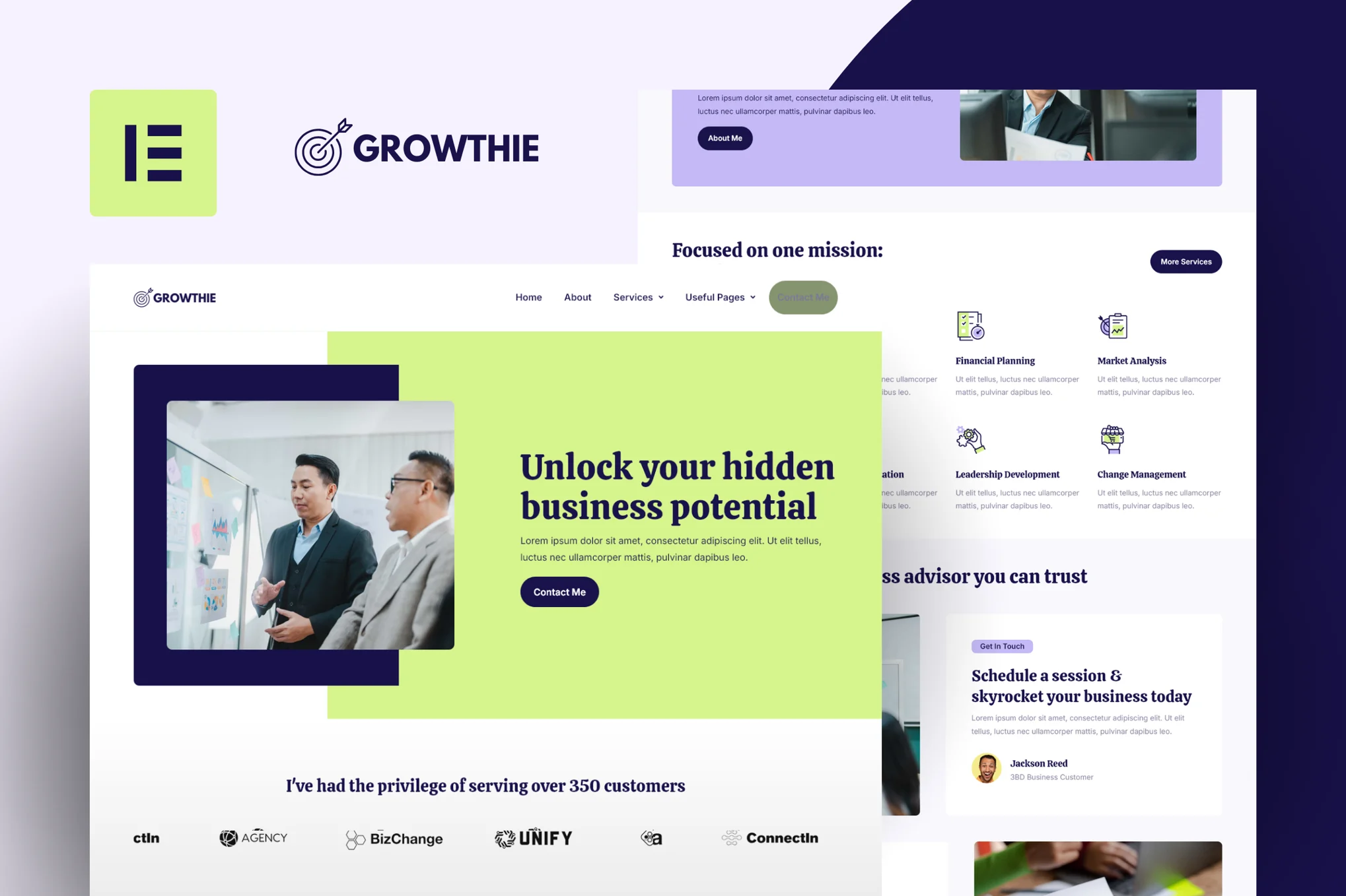 Growthie – 商业教练 Elementor 模板套件