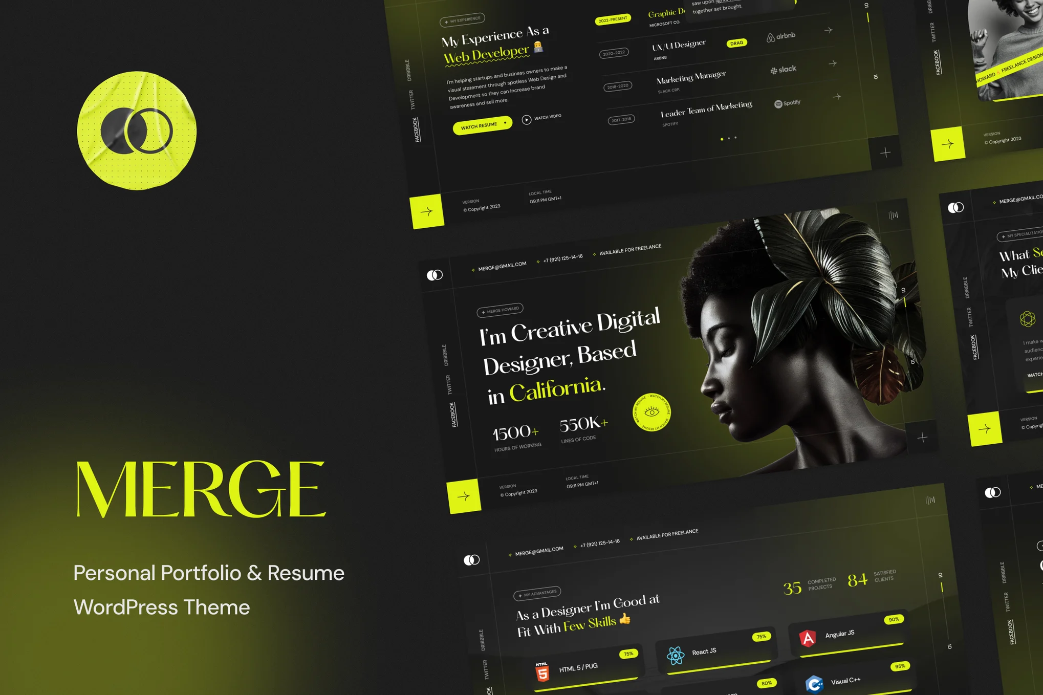 Merge – 个人作品集和简历 WordPress 主题