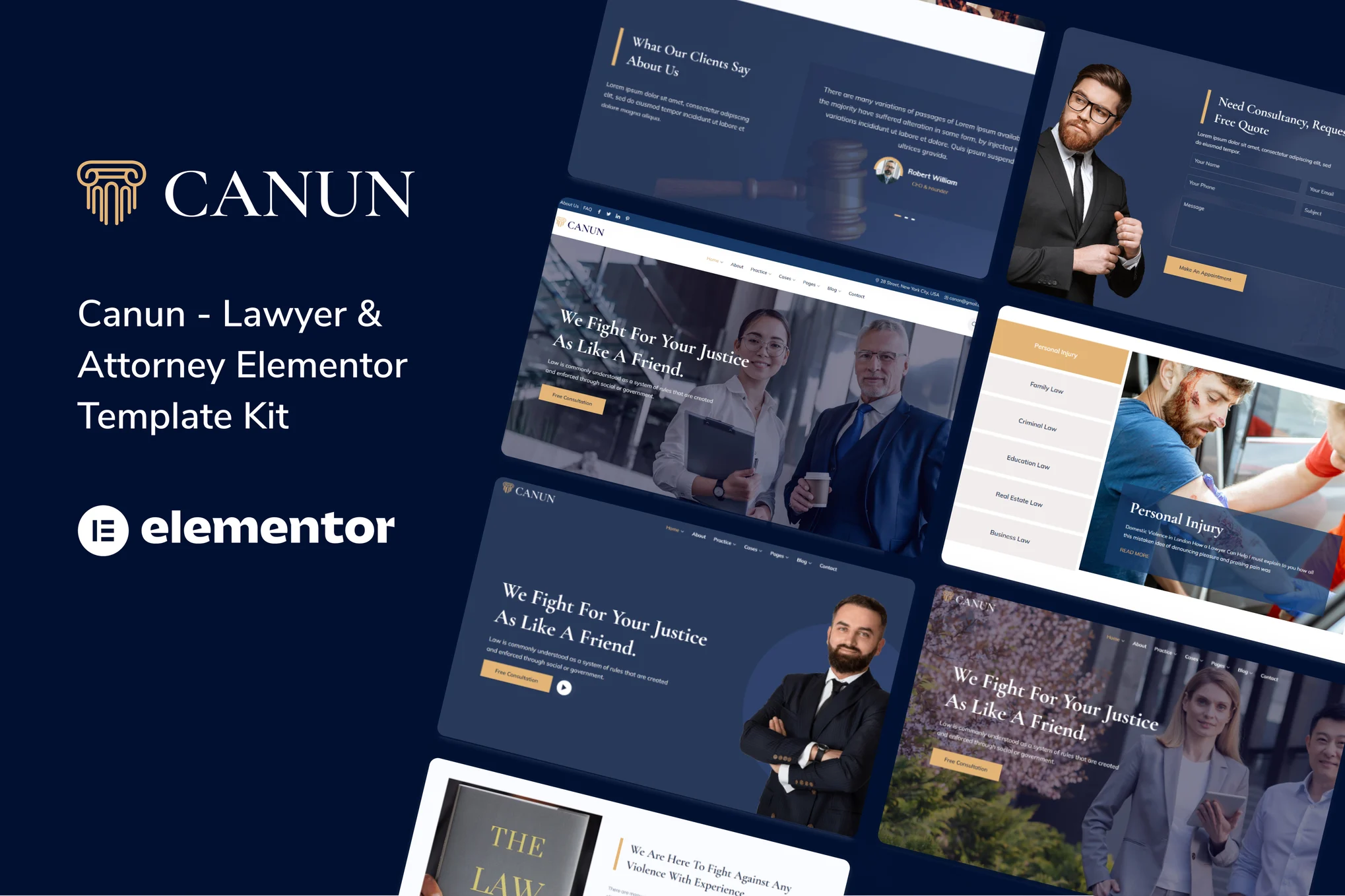 Canun – 律师和律师事务所 Elementor 模板套件