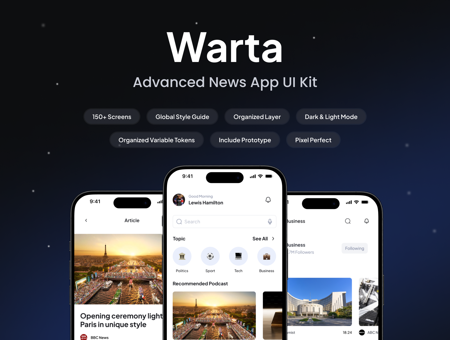 Warta – News App UI Kit